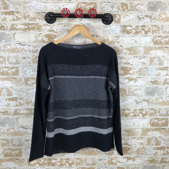 Vince Sweaters - Vince cashmere blend gray striped sweater